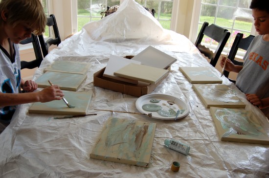 painting canvases