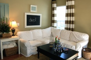 slipcovered sectional