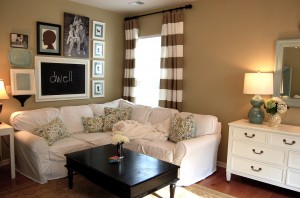 striped drapes