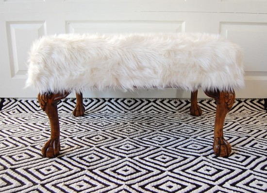 fur ottoman