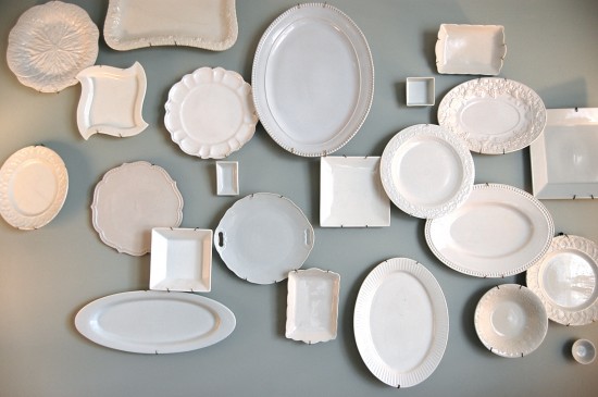 white dishes