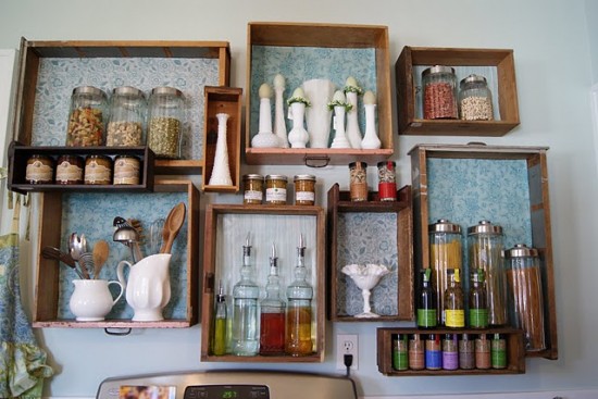 drawer wall shelves