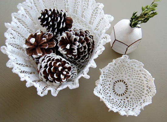 how to make doily bowls