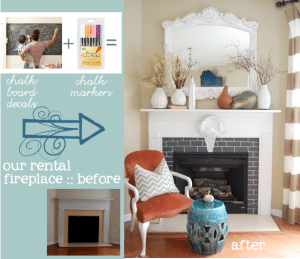 chalk board fireplace