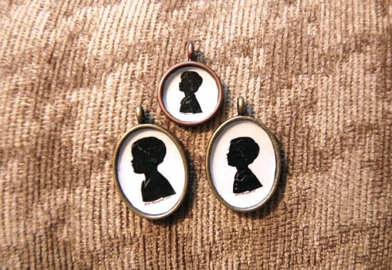 custom DIY silhouette pendant necklaces