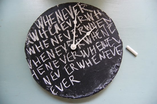 chalkboard clock face