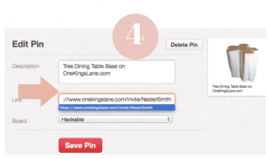 add an affiliate code to pinterest