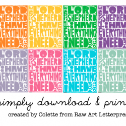 raw art letter press:: the lord is my shepherd