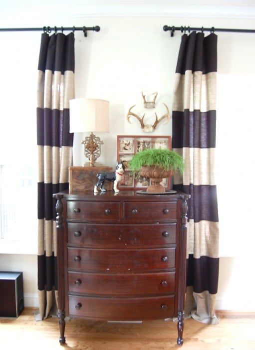 striped drapes