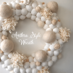 diy pom pom snowball wreath
