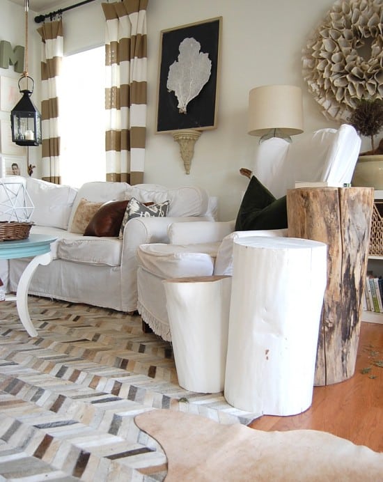 tree stump side table