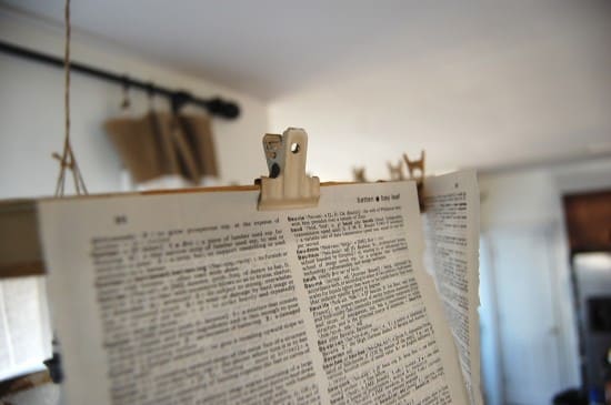 pendant light with book pages