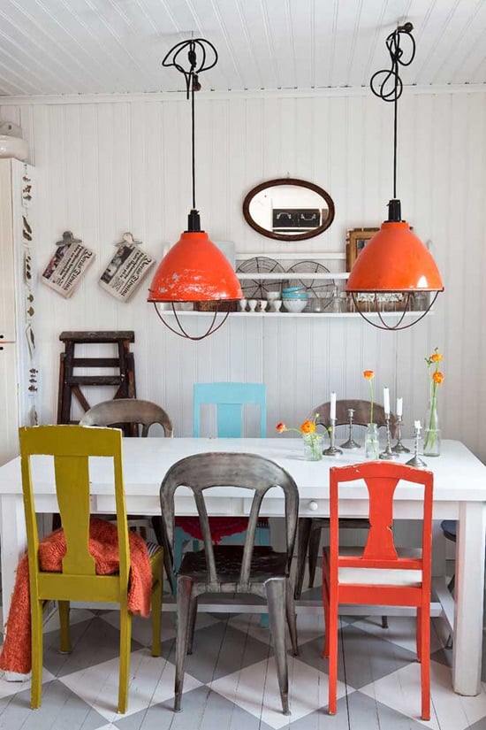 orange light fixture