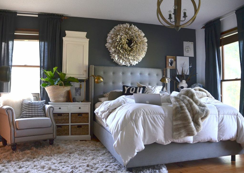 dark grey master bedroom