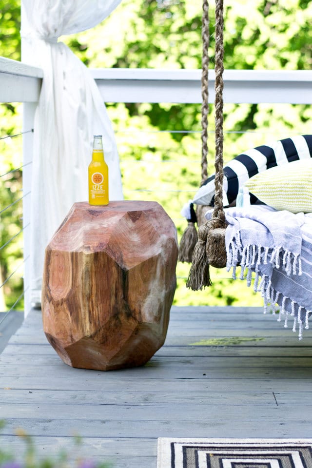 diy faceted stump table